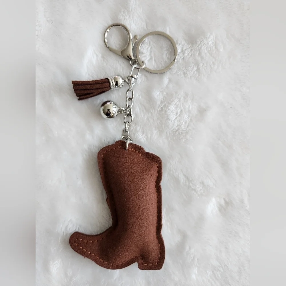 Cowboy Boots Cowgirl Boots Keychain with Tassel Bag Charm